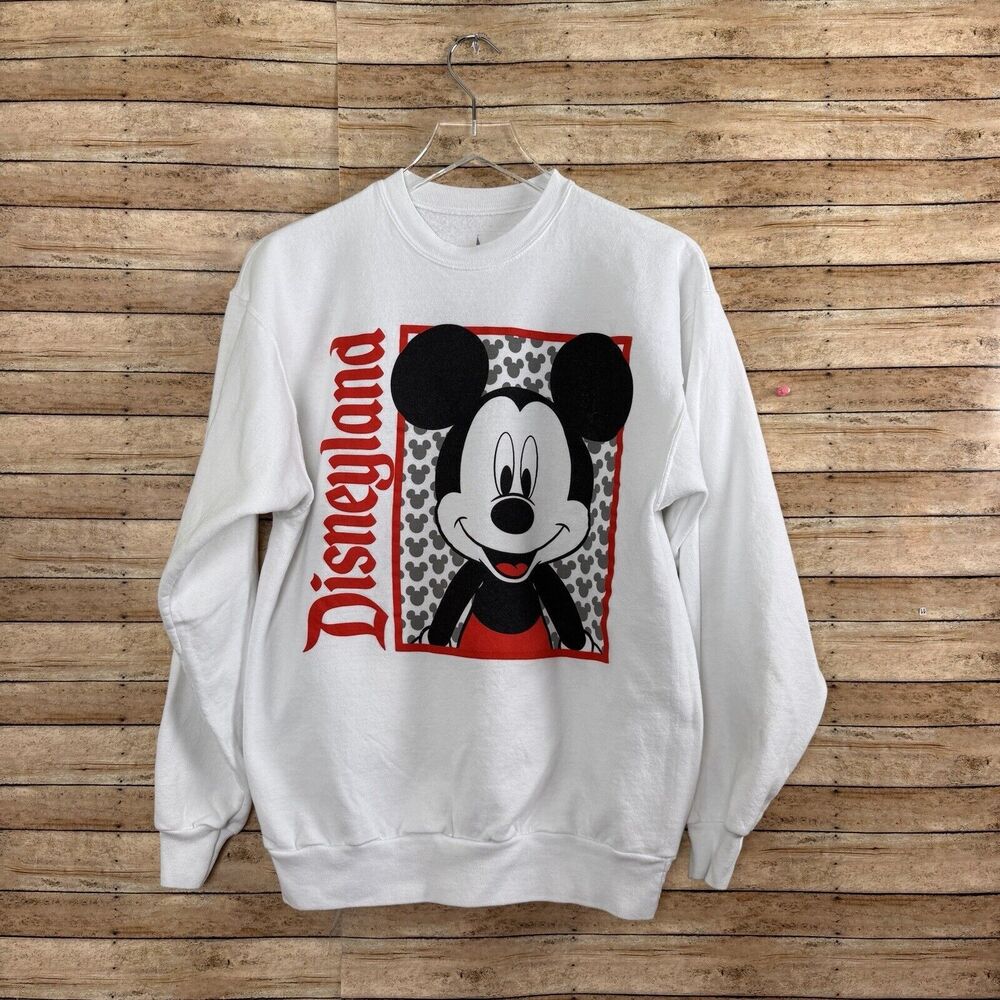 Official DISNEY PARKS DISNEYLAND Mickey Mouse Sweater White (Size M) *PRE-OWNED*